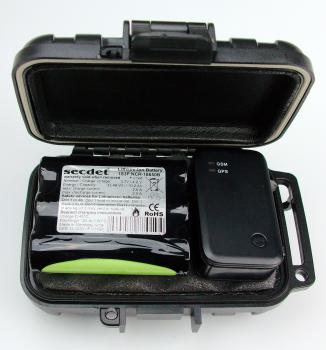 secdet® & SANAV mini Tracker MU-201P G4 LTE inkl. Kunststoffbox M mit Magnet und 10,2Ah Akku