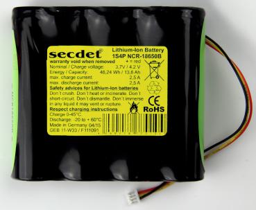 13600 mAh Akku mit mini Molex Stecker und 10cm Kabel